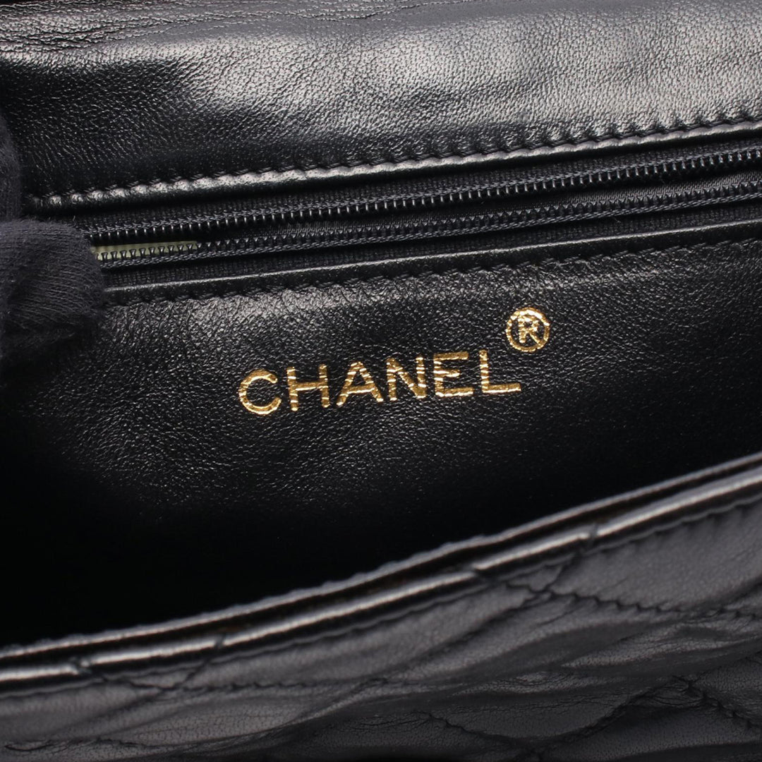 CC Quilted Lambskin Full Flap Black - Gaby Paris