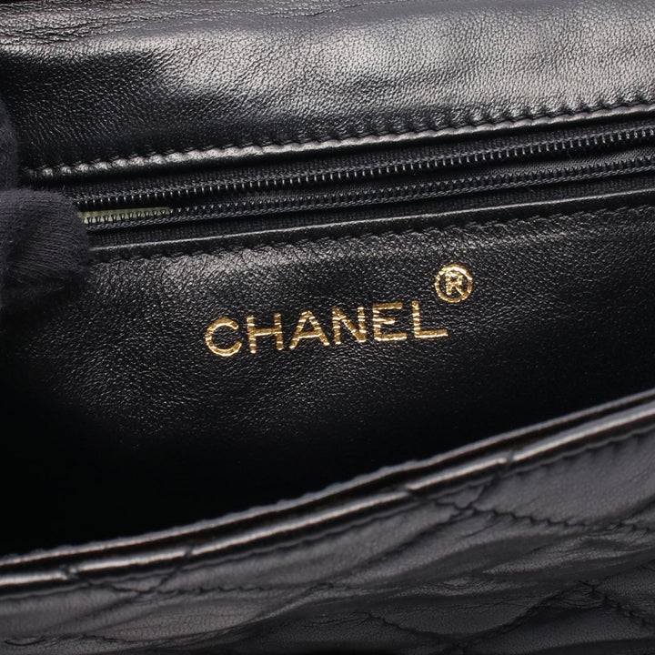 CC Quilted Lambskin Full Flap Black - Gaby Paris