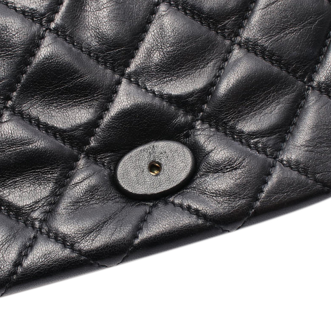 CC Quilted Lambskin Full Flap Black - Gaby Paris