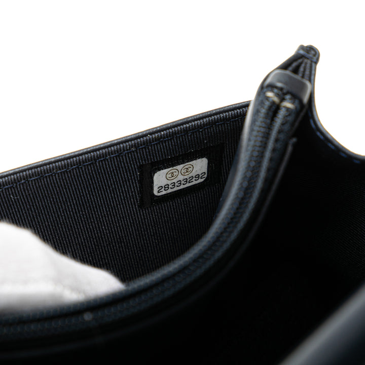 Quilted Aged Calfskin Gabrielle Wallet On Chain Black - Gaby Paris