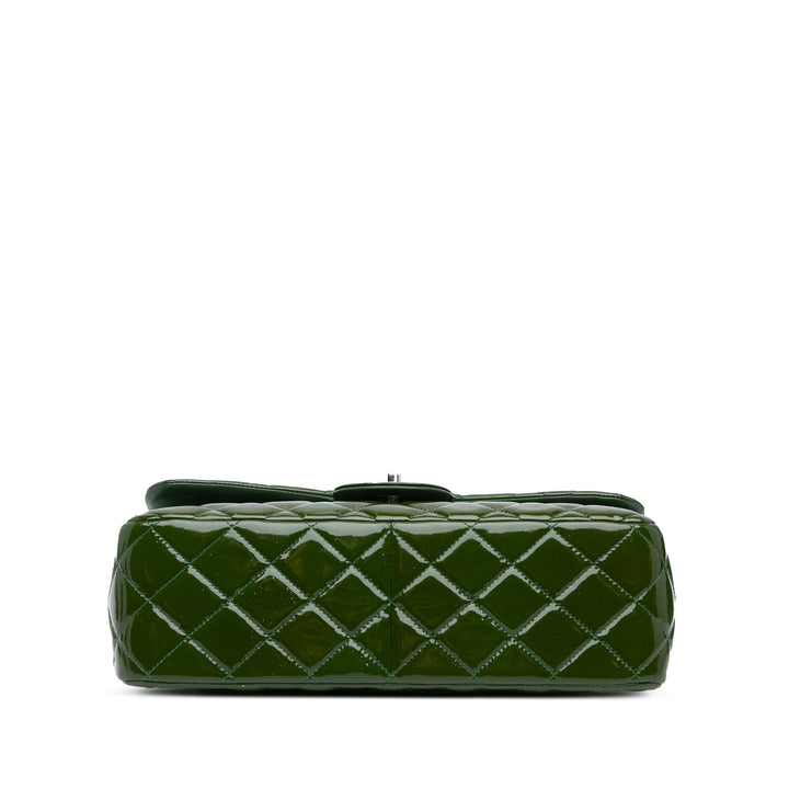 Jumbo Classic Patent Double Flap Green - Gaby Paris