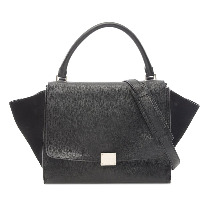 Celine Medium Drummed Cuir de veau et Daim Trapeze Sac
