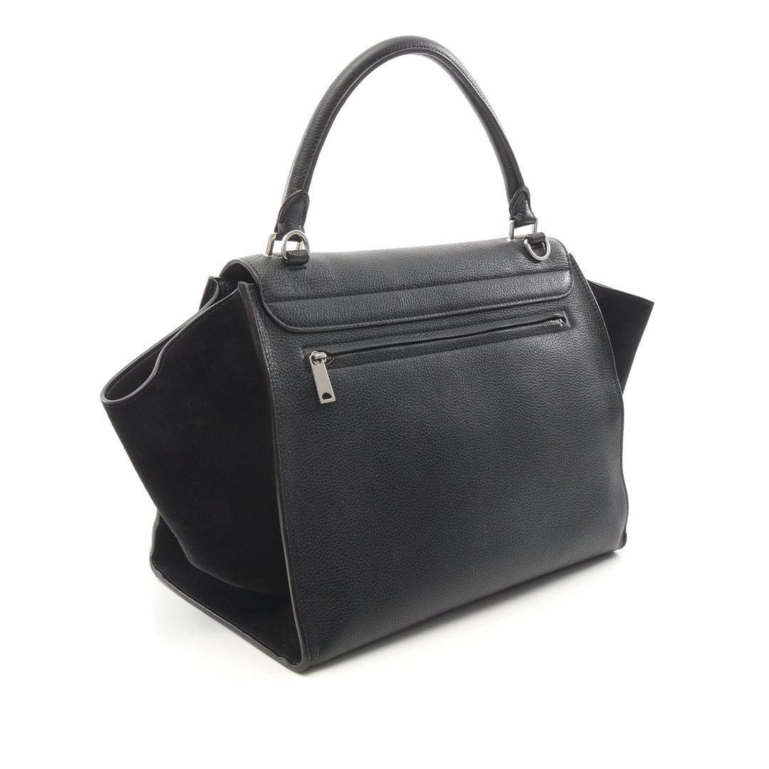 Celine Medium Drummed Cuir de veau et Daim Trapeze Sac