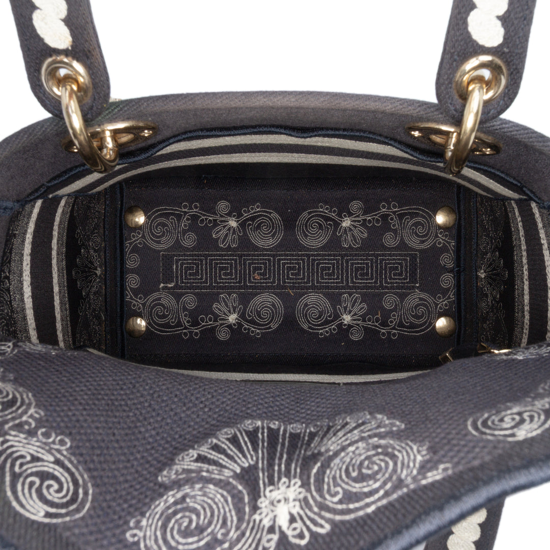 Dior Medium Embroidered Toile Cornely Lady D Lite Bleu – GABY PARIS Authentique