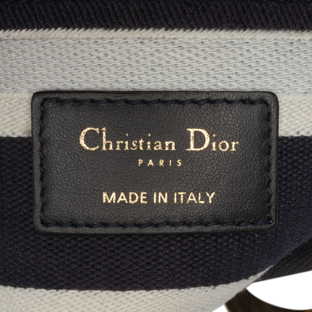 Dior Medium Embroidered Toile Cornely Lady D Lite Bleu – GABY PARIS Authentique