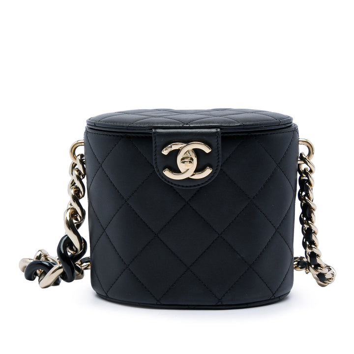 Chanel CC Elegant Chaîne Vanity Cuir d'agneau Noir – vue principale – GABY PARIS