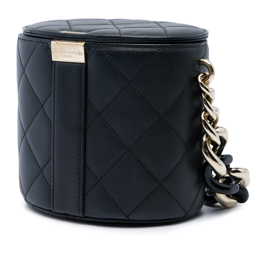 Chanel CC Elegant Chaîne Vanity Cuir d'agneau Noir – vue 2 – GABY PARIS