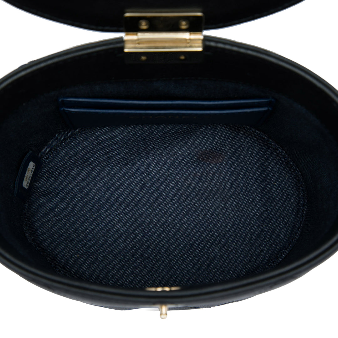 Chanel CC Elegant Chaîne Vanity Cuir d'agneau Noir – vue 4 – GABY PARIS