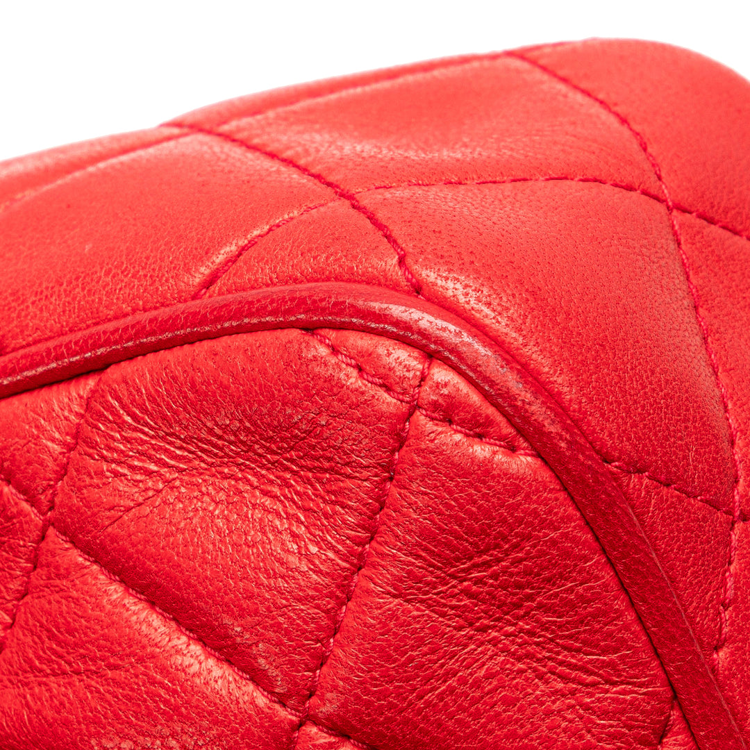 CC Quilted Lambskin Tassel Camera Bag Red - Gaby Paris
