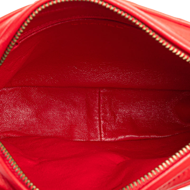 CC Quilted Lambskin Tassel Camera Bag Red - Gaby Paris