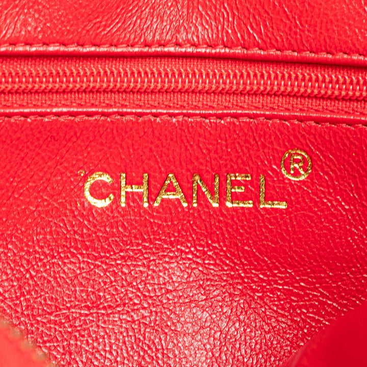 CC Quilted Lambskin Tassel Camera Bag Red - Gaby Paris