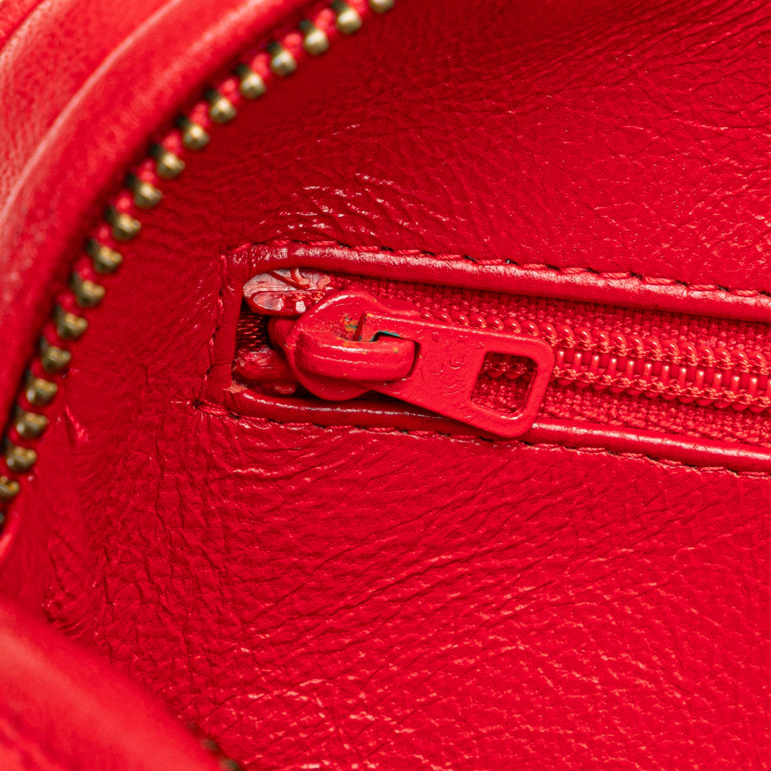 CC Quilted Lambskin Tassel Camera Bag Red - Gaby Paris