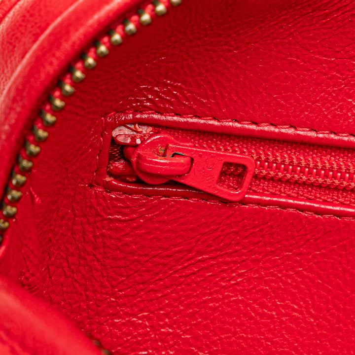 CC Quilted Lambskin Tassel Camera Bag Red - Gaby Paris