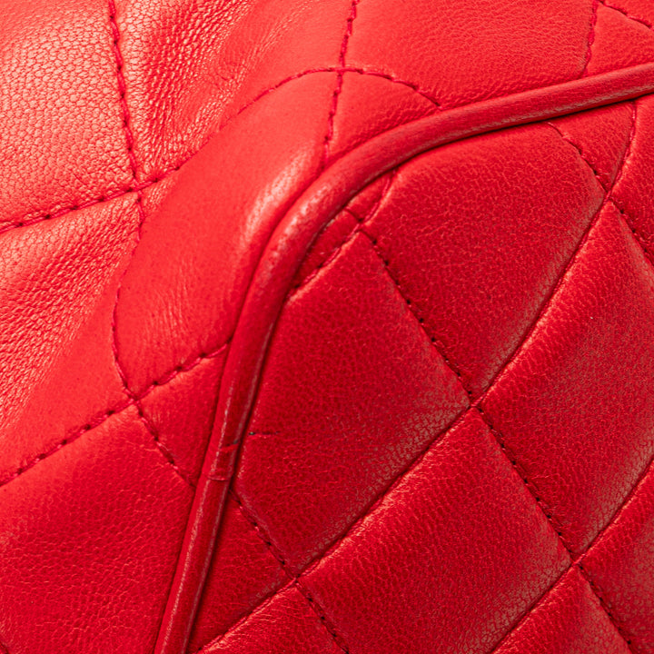 CC Quilted Lambskin Tassel Camera Bag Red - Gaby Paris