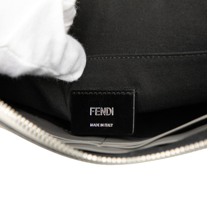 Fendi Zucca Coated Toile FF 1974 Diagonal Vitello Liberty Front Zip Pochette