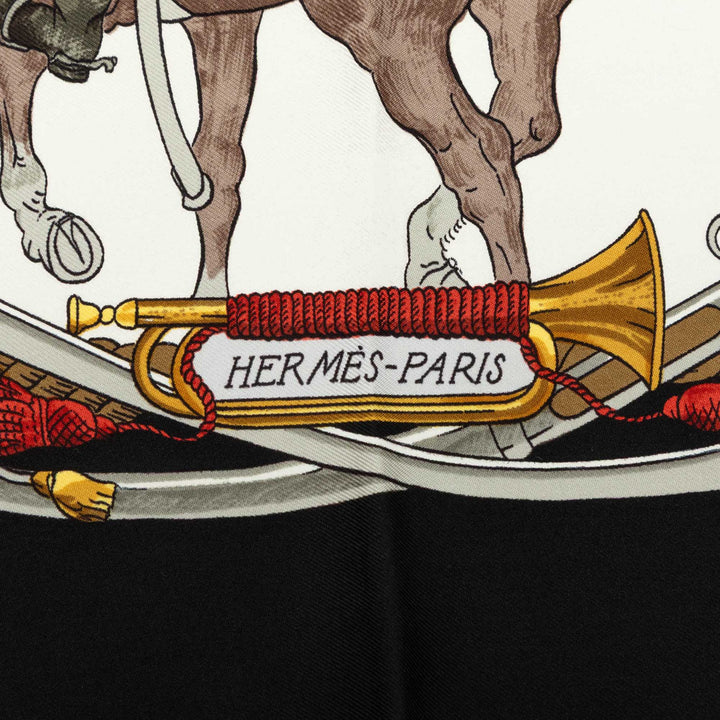 Hermès Marine et Cavalerie Foulard 90 Noir