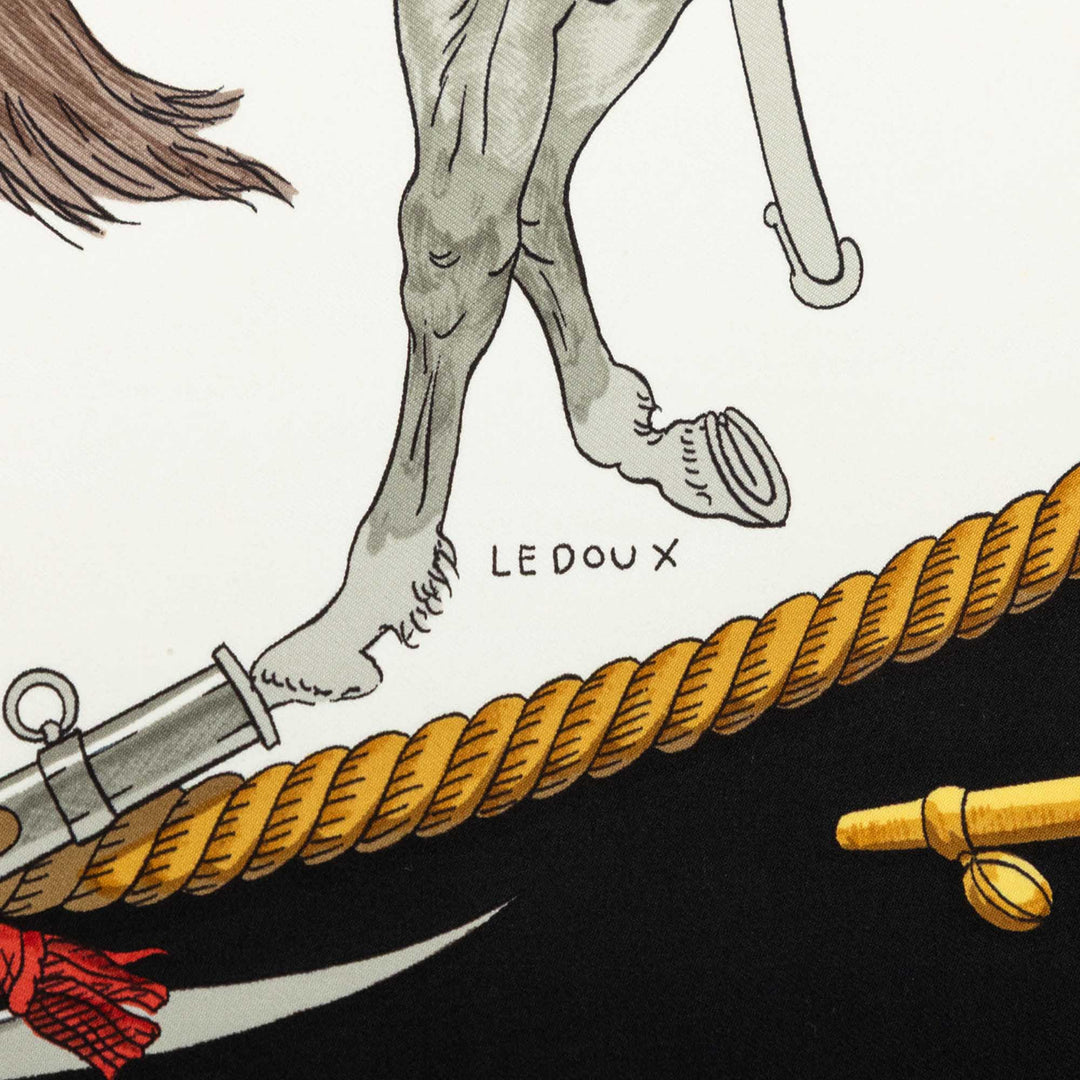 Hermès Marine et Cavalerie Foulard 90 Noir