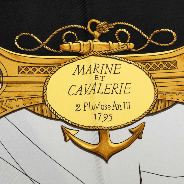 Hermès Marine et Cavalerie Foulard 90 Noir