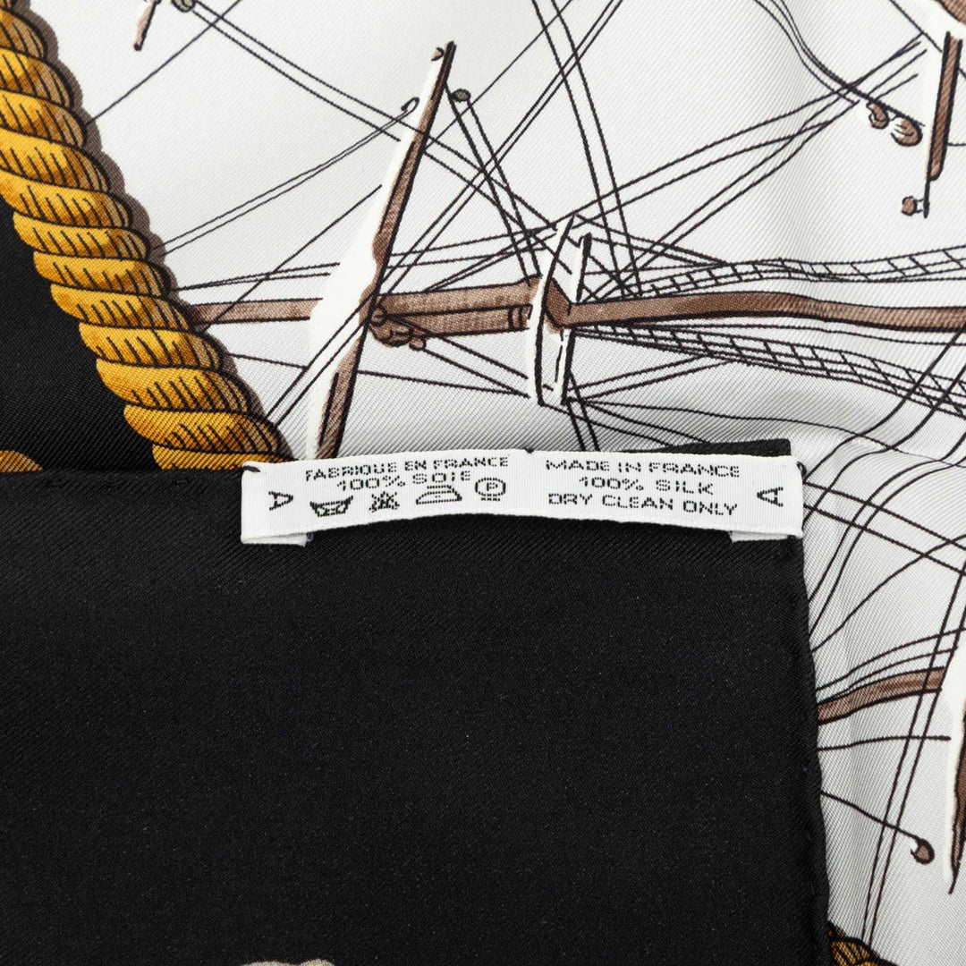 Hermès Marine et Cavalerie Foulard 90 Noir