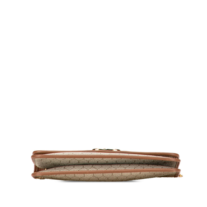 Dior Honeycomb Coated Toile Chain Sac porté croisé Marron