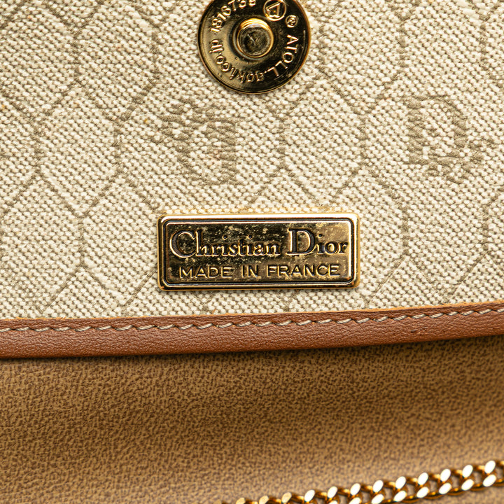 Dior Honeycomb Coated Toile Chain Sac porté croisé Marron