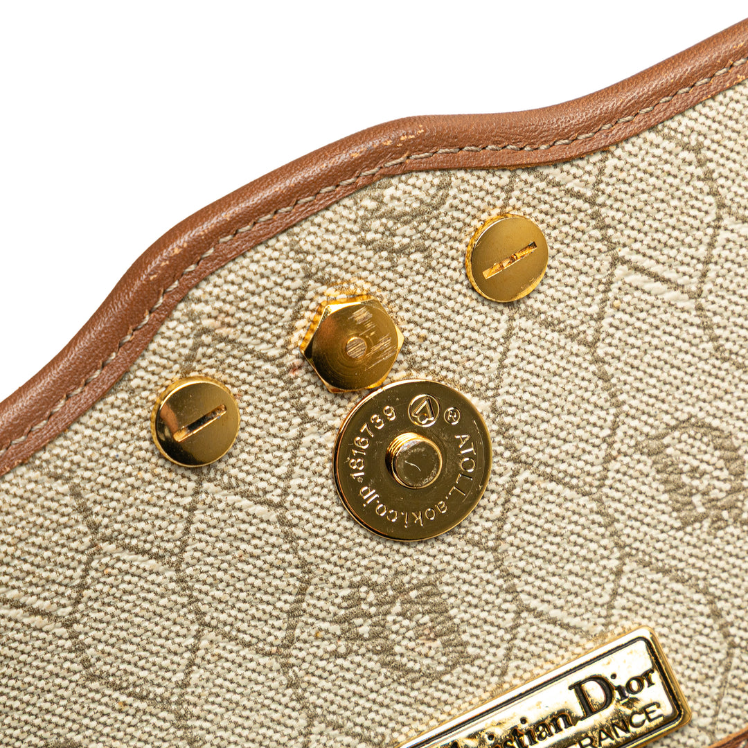 Dior Honeycomb Coated Toile Chain Sac porté croisé Marron
