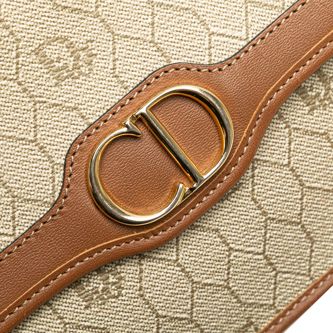 Dior Honeycomb Coated Toile Chain Sac porté croisé Marron