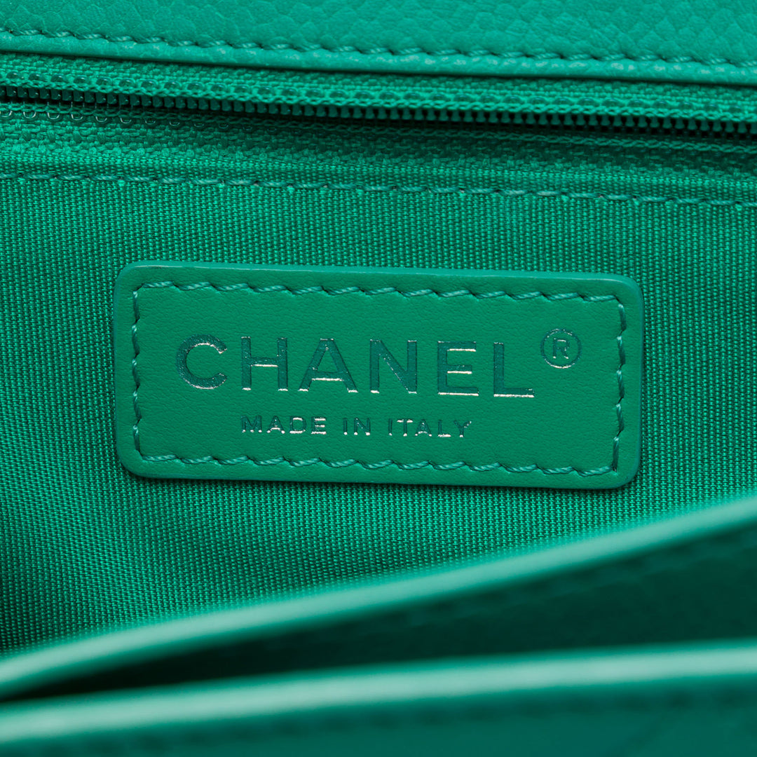 Chanel Matelassé CC Boîte à rabat Petit Cuir caviar Vert – vue 5 – GABY PARIS