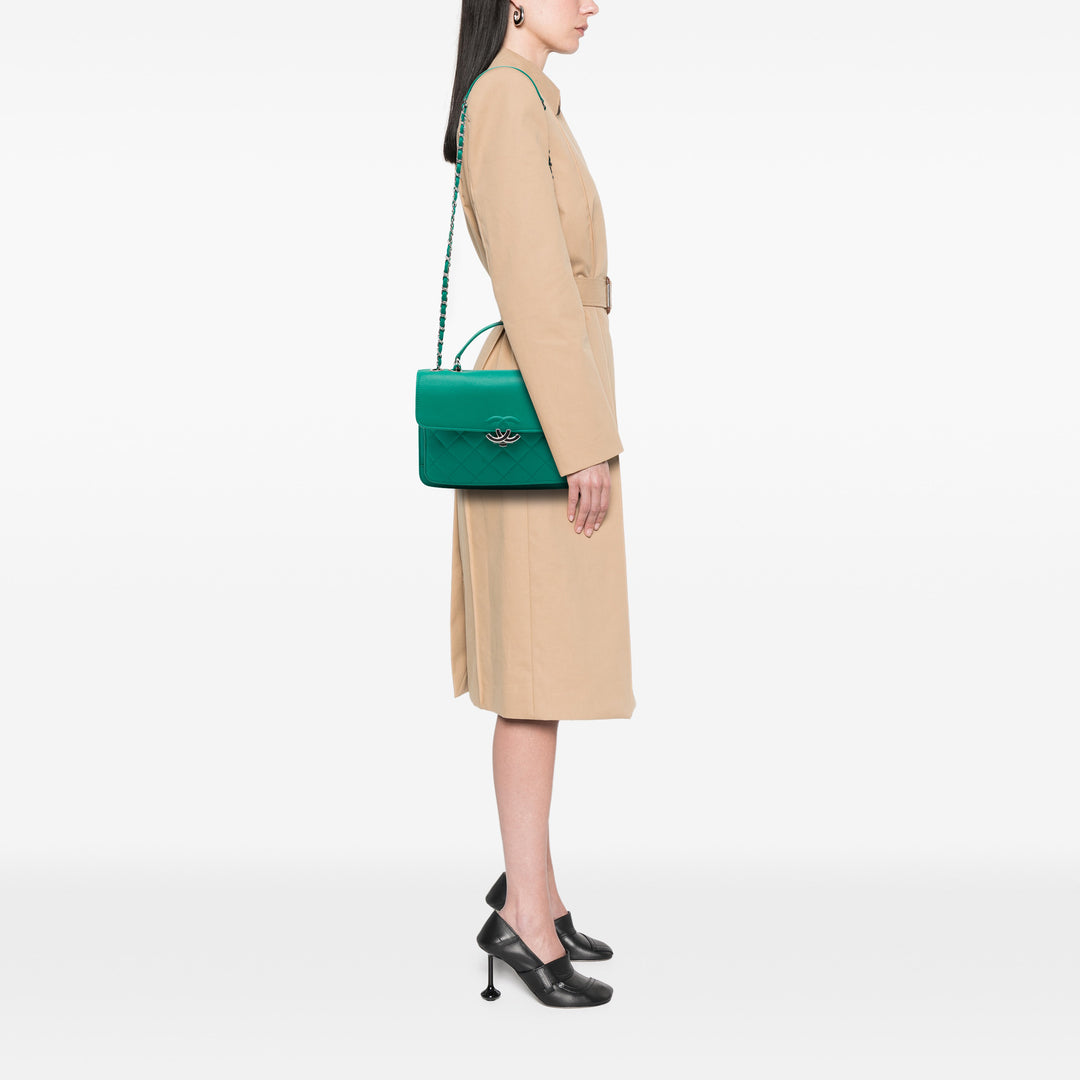 Chanel Matelassé CC Boîte à rabat Petit Cuir caviar Vert – vue 6 – GABY PARIS