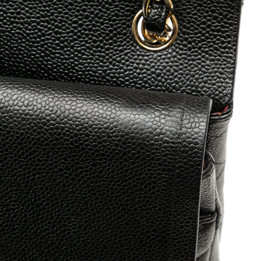 Chanel Jumbo Classic Caviar Double rabat Noir