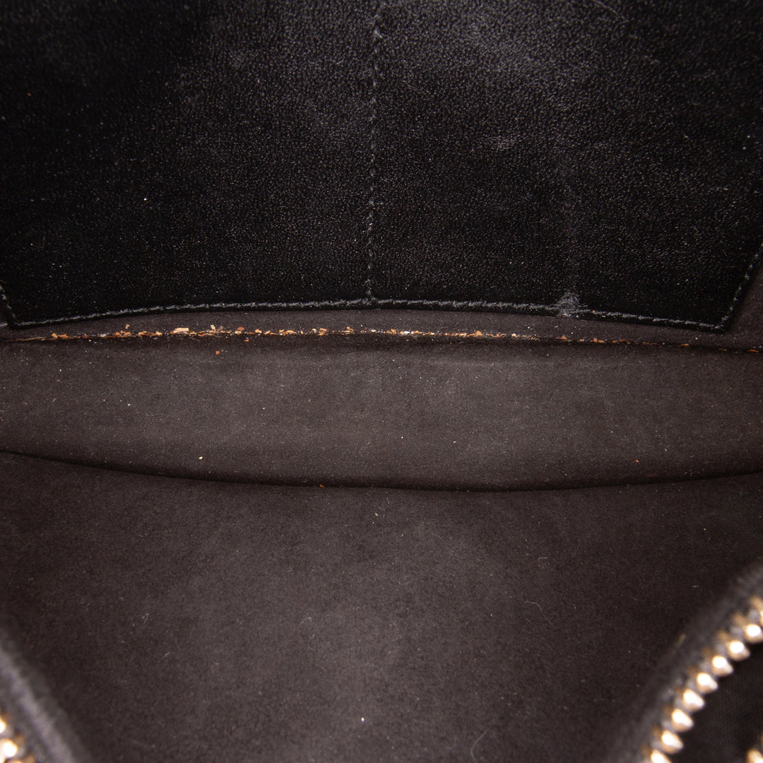 Grained Calfskin Diorama Wallet on Chain Black - Gaby Paris