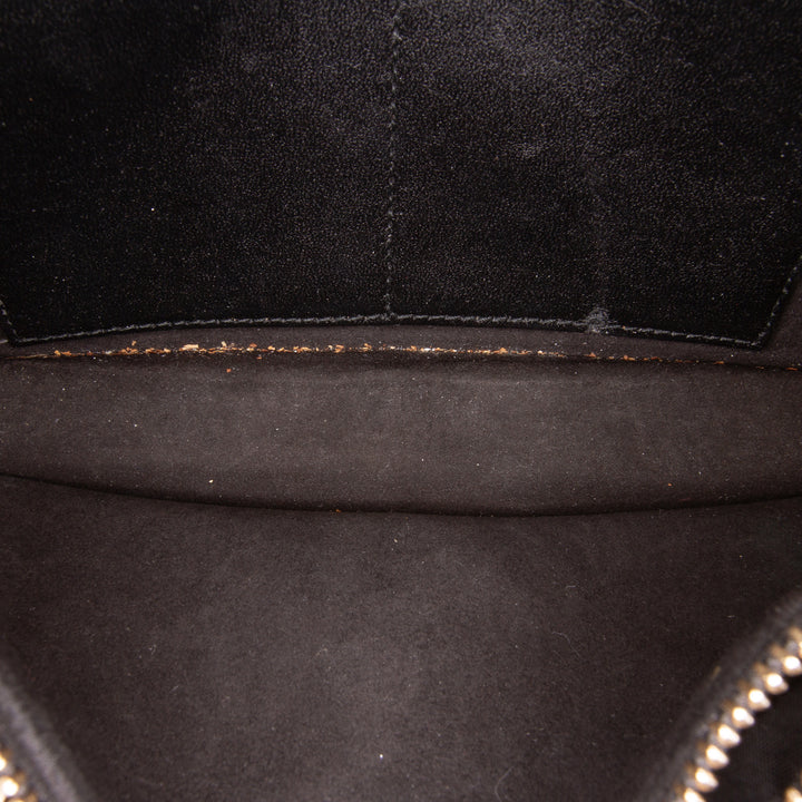 Grained Calfskin Diorama Wallet on Chain Black - Gaby Paris