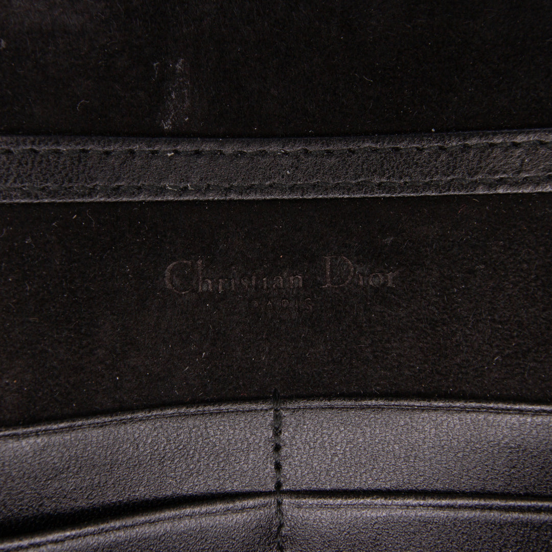 Grained Calfskin Diorama Wallet on Chain Black - Gaby Paris