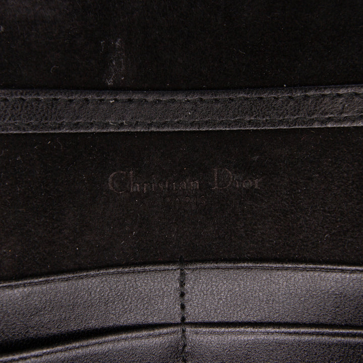 Grained Calfskin Diorama Wallet on Chain Black - Gaby Paris
