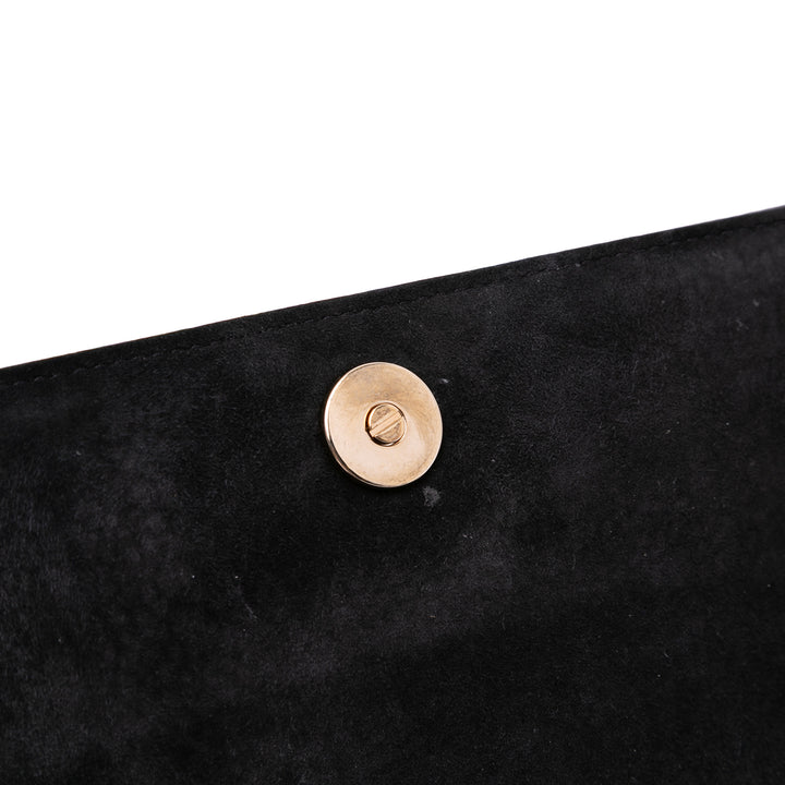 Grained Calfskin Diorama Wallet on Chain Black - Gaby Paris