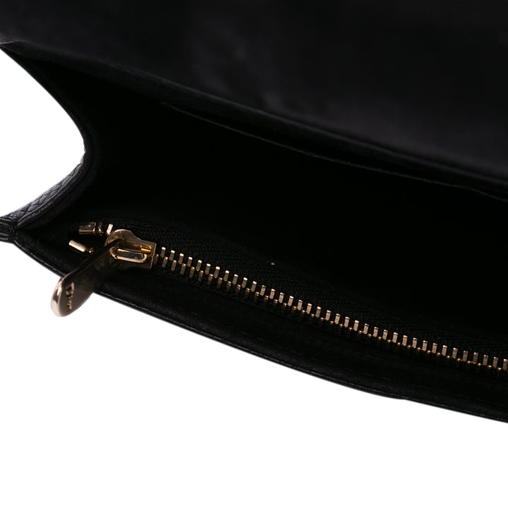 Grained Calfskin Diorama Wallet on Chain Black - Gaby Paris