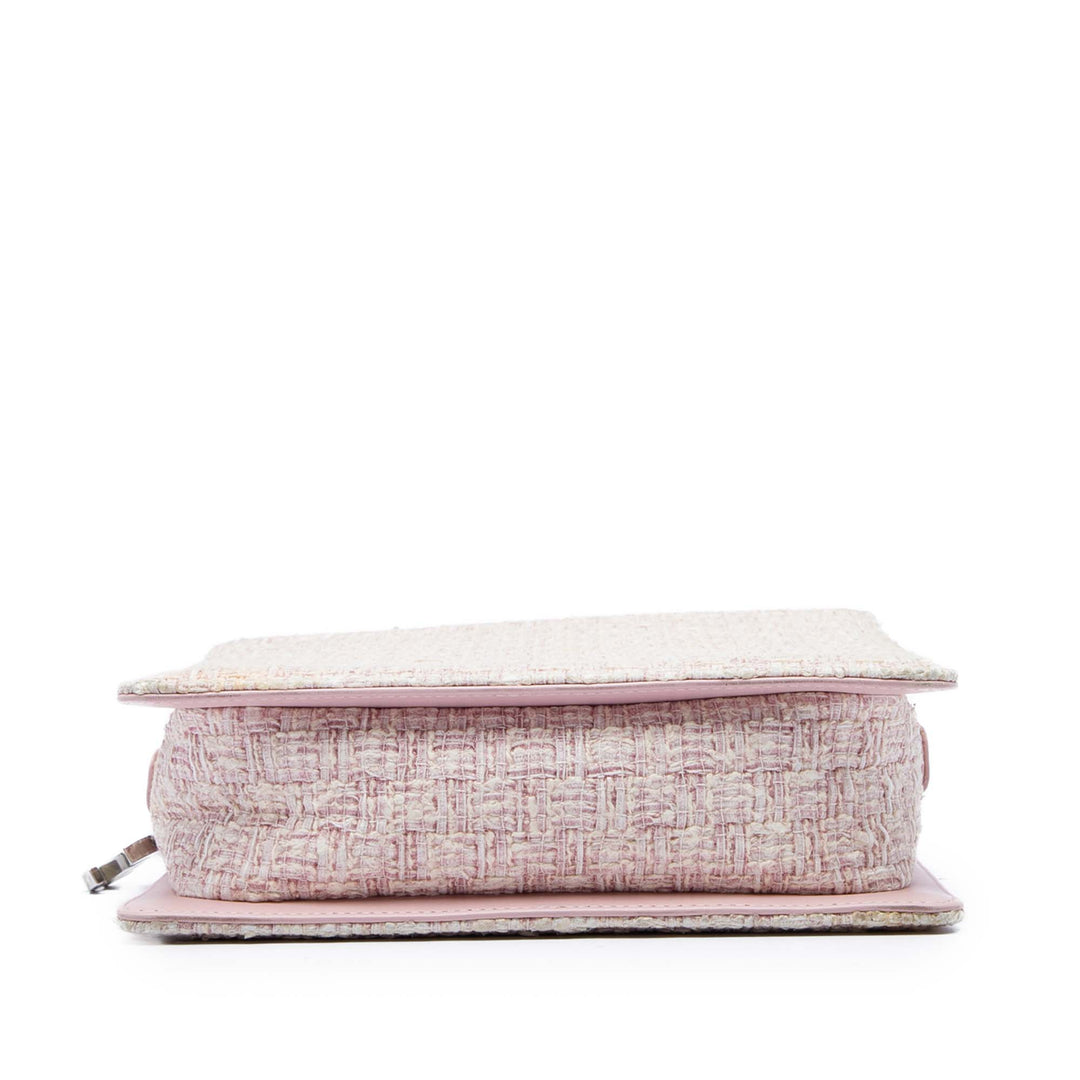 Carré PVC Chaîne Fantasy Sac Tweed Rose