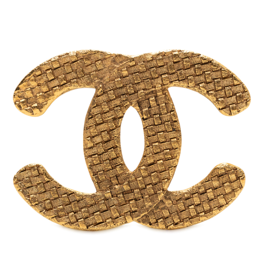 Chanel CC plaqué Woven Broche – GABY PARIS Authentique