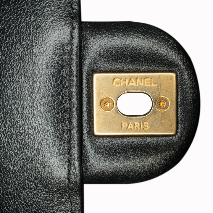 Chanel Mini Square Coco Embossed Calfskin Flap Black - GABY PARIS