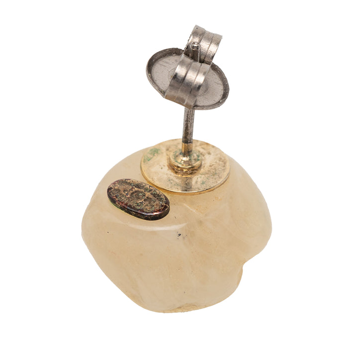 Chanel CC Resin plaqué Camellia fermoir poussette Boucles d’oreilles