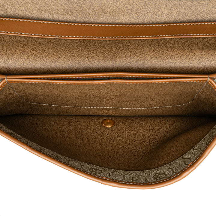 Honeycomb Coated Canvas Chain Shoulder Bag Brown - Gaby Paris