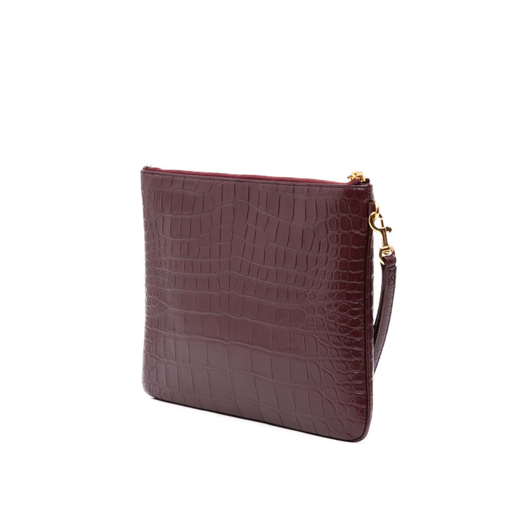 Saint Laurent Croc embossé Cuir de veau Monogram Tablet Pochette
