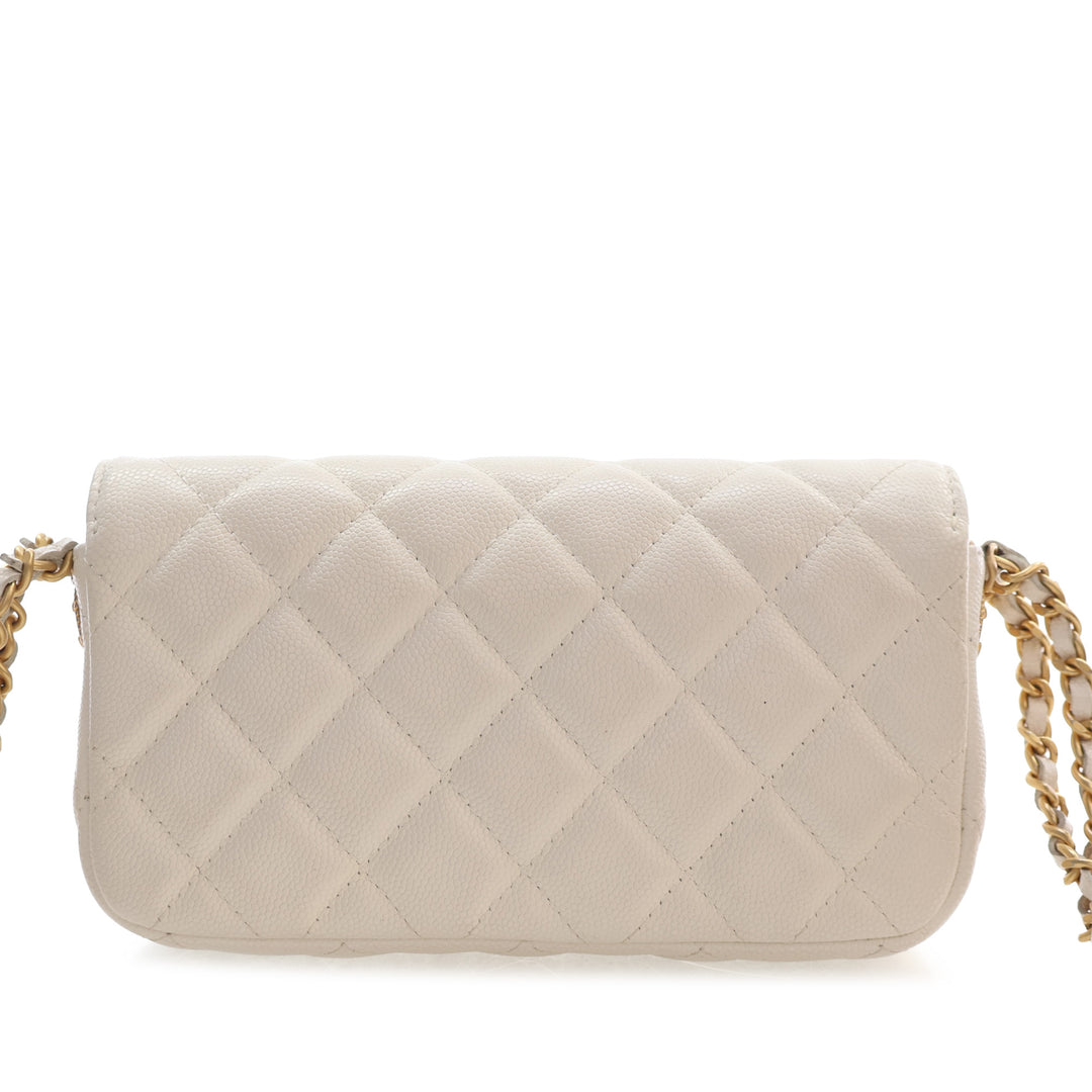 Chanel Small CC Matelassé Caviar Twist Your Buttons à rabat