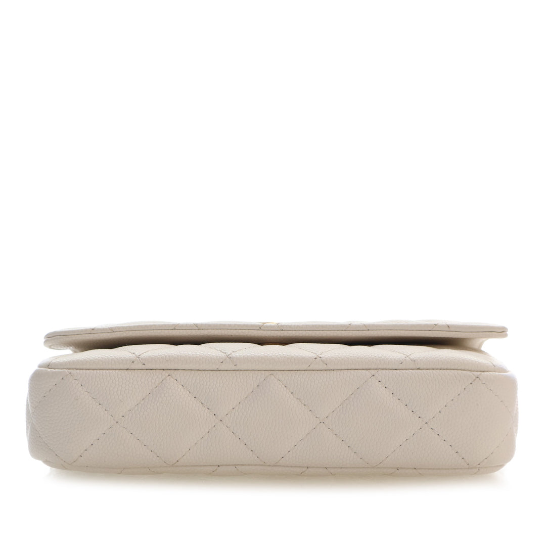 Chanel Small CC Matelassé Caviar Twist Your Buttons à rabat