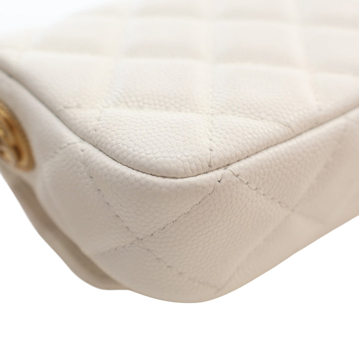 Chanel Small CC Matelassé Caviar Twist Your Buttons à rabat