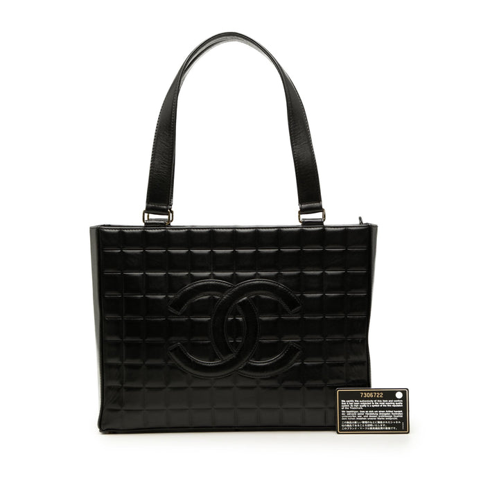 CC Chocolate Bar Cabas Cuir d'agneau Noir