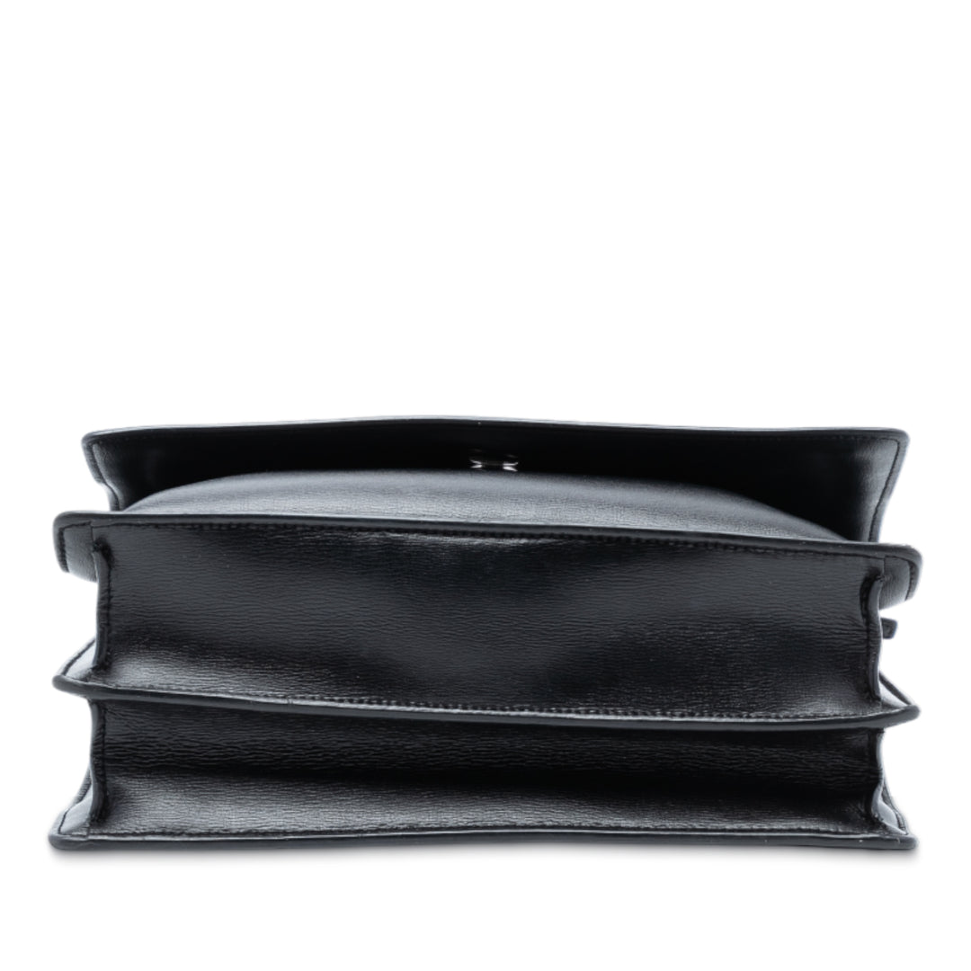 Saint Laurent Large Cuir de veau Monogram Sunset Sac porté croisé