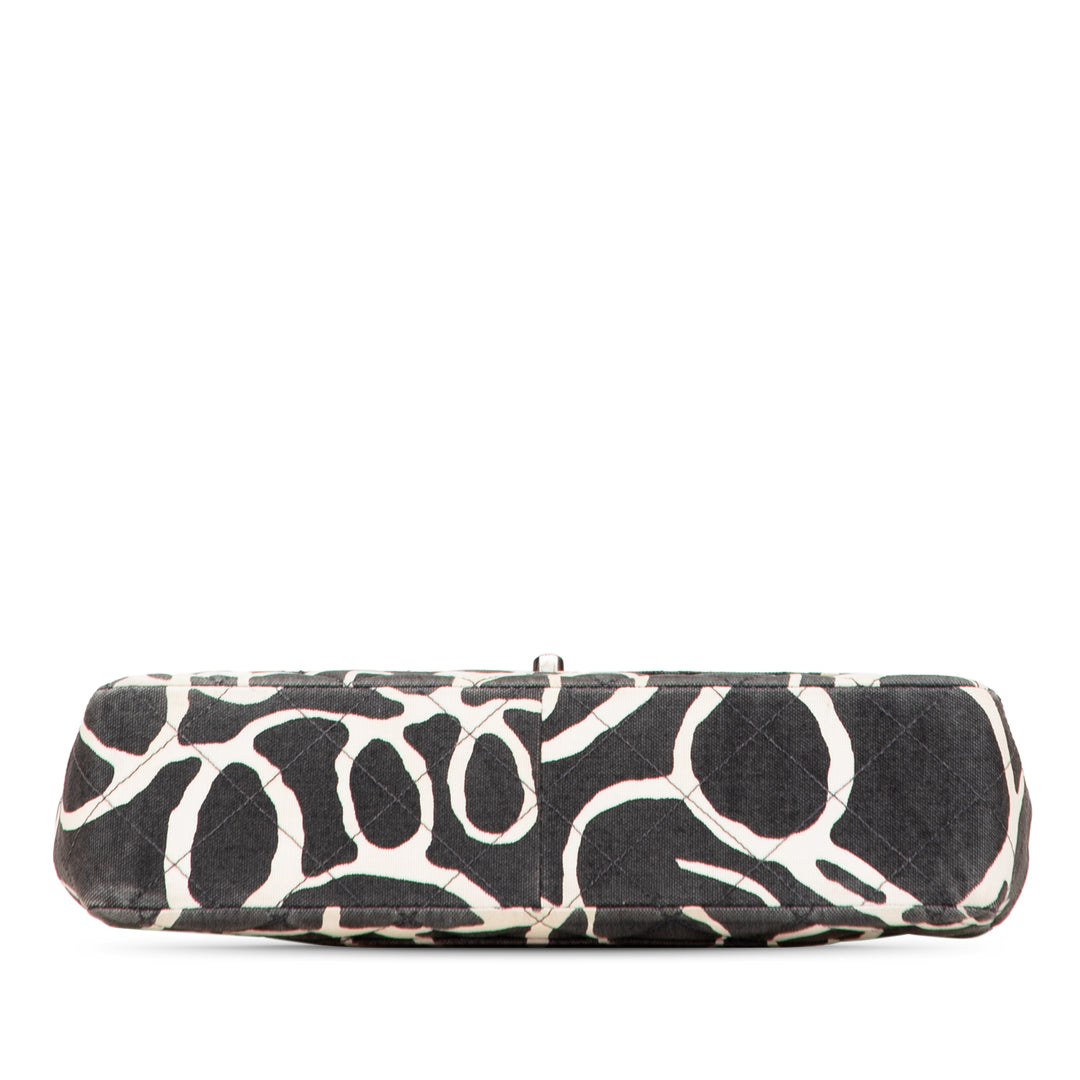 Medium CC Quilted Printed Canvas Single Flap Black - Gaby Paris