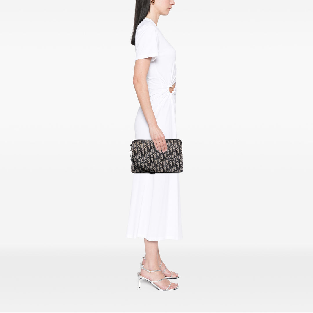 Dior Oblique Toile Pochette Bleu