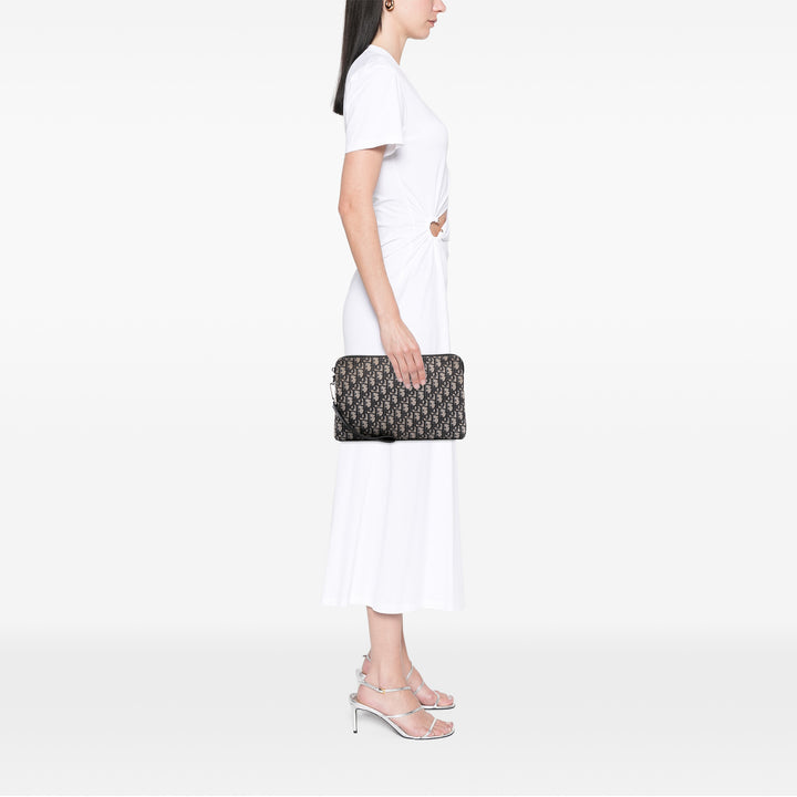 Dior Oblique Toile Pochette Bleu